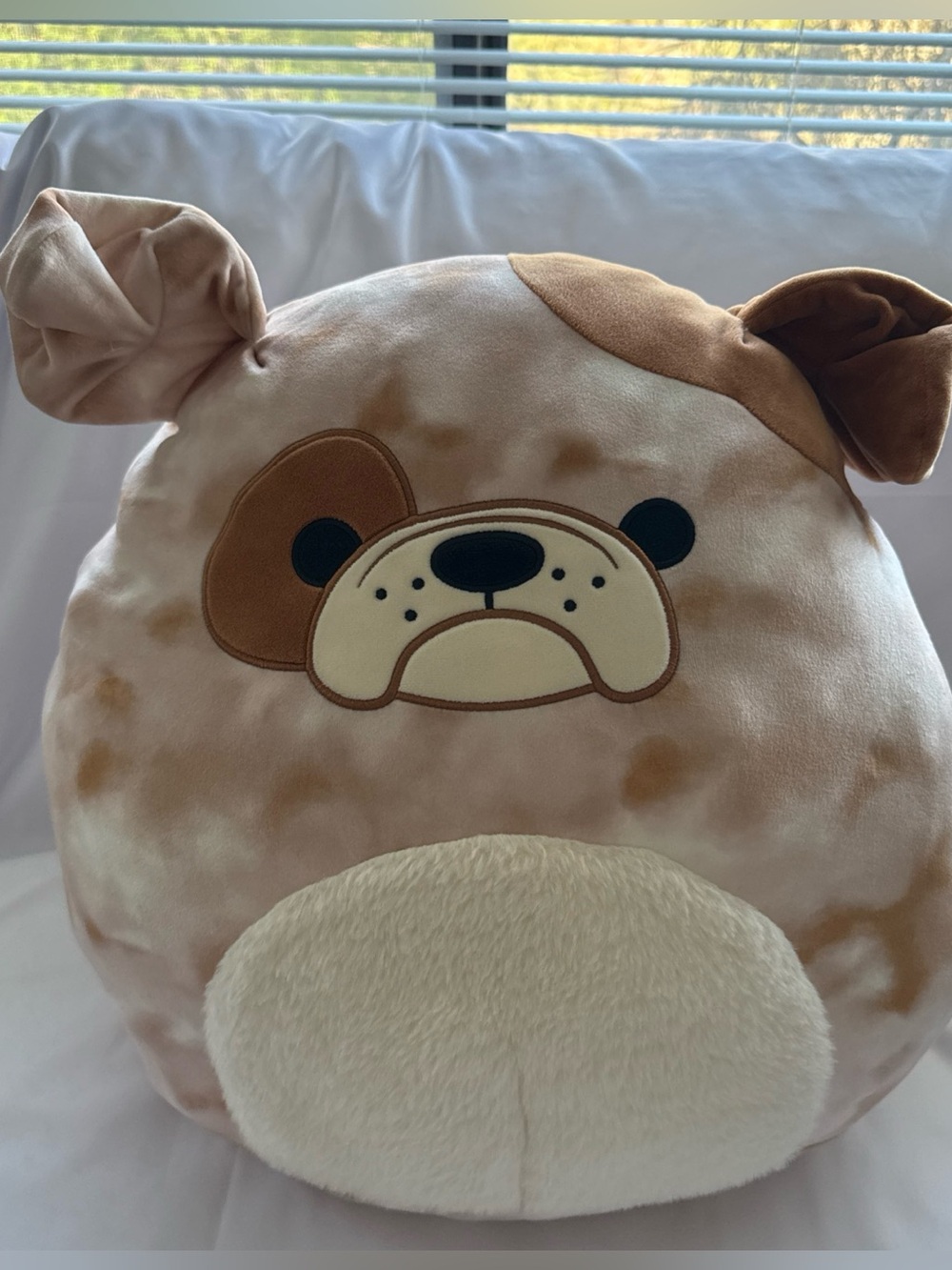 Bronk the Bulldog Squishmallows Brown and Cream Plush Dog Pillow Like New